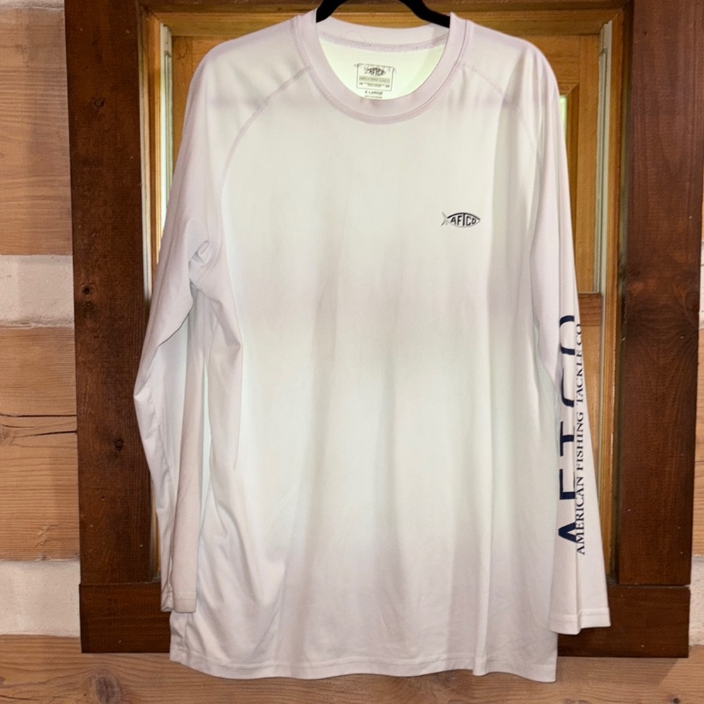 AFTCO White Long Sleeve Tee Shirt